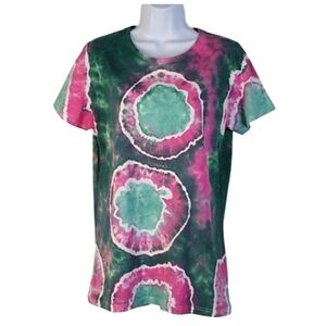 NEW WOMENS TIE DYE S/S T SHIRT LARGE
